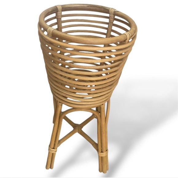Cost Plus World Market Other - Natural Rattan Plant Stand Basket Home Decor World Market